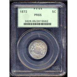 1872 5C PR65 PCGS.