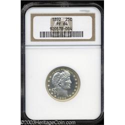 1892 25C PR64 NGC.