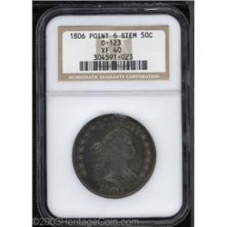 1806 50C Pointed 6, Stem XF40 NGC.