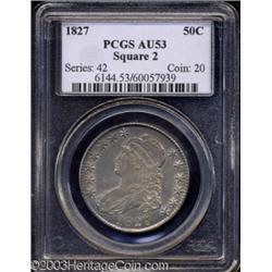 1827 50C Square Base 2 AU53 PCGS.