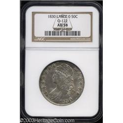 1830 50C Large 0 AU58 NGC.