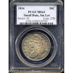 1834 50C Small Date, Small Letters MS63 PCGS.
