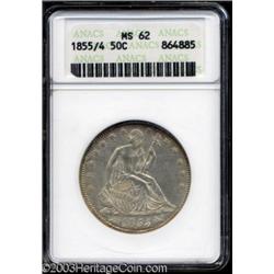 1855/54 50C Arrows MS62 ANACS.