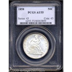 1858 50C AU55 PCGS.