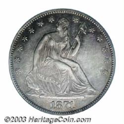 1871-CC 50C AU55 PCGS.