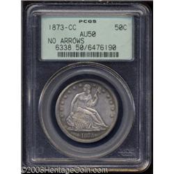 1873-CC 50C No Arrows AU50 PCGS.