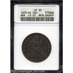 1873-CC 50C Arrows VF20 ANACS.