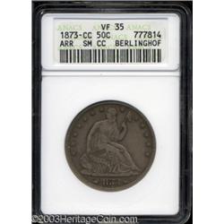1873-CC 50C Arrows VF35 ANACS.