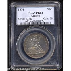 1874 50C Arrows PR62 PCGS.