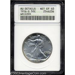 1916-S 50C --Whizzed--ANACS. AU Details, Net XF40.