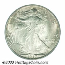 1917-D 50C Obverse MS64 PCGS.