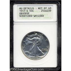 1917-S 50C Obverse--Scratched, Whizzed--ANACS. AU Details, Net XF40.