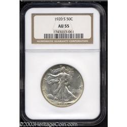 1920-S 50C AU55 NGC.