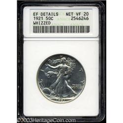 1921 50C --Whizzed--ANACS. XF Details, Net VF20.