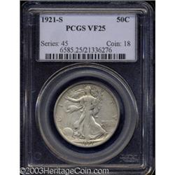 1921-S 50C VF25 PCGS.