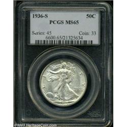 1936-S 50C MS65 PCGS.