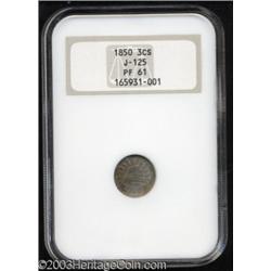 1850 P3CS Three Cent Silver, Judd-125, Pollock-147, R.4, PR61 NGC.