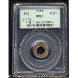 1852 PG$1 Gold Dollar, Judd-148, Pollock-176, R.6, PR64 PCGS.