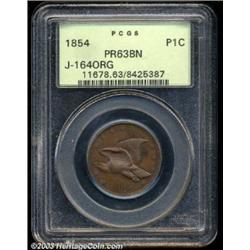 1854 P1C Flying Eagle Cent, Judd-164 Original, Pollock-189, R.6, PR63 Brown PCGS.