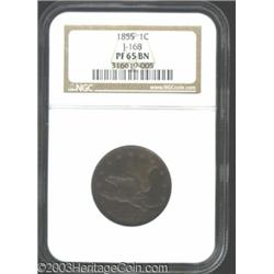 1855 P1C Flying Eagle Cent, Judd-168 Original, Pollock-193, R.4, PR65 Brown NGC.