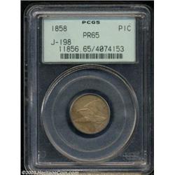 1858 P1C Flying Eagle Cent, Judd-198, Pollock-229, R.6-7, PR65 PCGS.