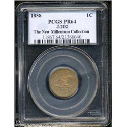 1858 P1C Flying Eagle Cent, Judd-202, Pollock-245, R.5, PR64 PCGS.