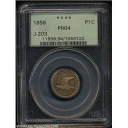 1858 P1C Flying Eagle Cent, Judd-203, Pollock-247, R.5, PR64 PCGS.
