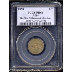 1858 P1C Flying Eagle Cent, Judd-204, Pollock-248, R.5, PR64 PCGS.