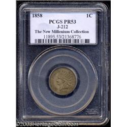 1858 P1C Indian Cent, Judd-212, Pollock-256, 263, R.5, PR53 PCGS.
