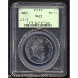 1859 P50C Half Dollar, Judd-241, Pollock-297, R.4, PR62 PCGS.