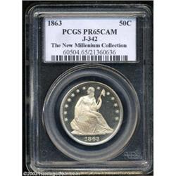 1863 50C Half Dollar, Judd-342, Pollock-414, R.7, PR65 Cameo PCGS.