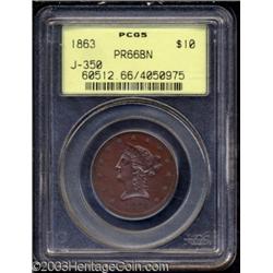 1863 $10 Ten Dollar, Judd-350, Pollock-422, R.6, PR66 Brown PCGS.