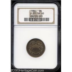 1864 2C Two Cents, Judd-371, Pollock-440, R.6, PR65 NGC.