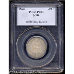 1864 25C Quarter Dollar, Judd-384, Pollock-452, R.7, PR63 PCGS.