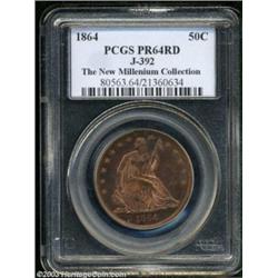 1864 50C Half Dollar, Judd-392, Pollock-460, R.7, PR64 Red PCGS.