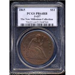 1865 $1 One Dollar, Judd-437, Pollock-510, R.8, PR64 Red and Brown PCGS.