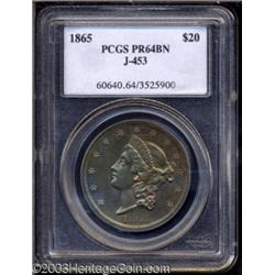 1865 $20 Twenty Dollar, Judd-453, Pollock-526, R.6, PR64 Brown PCGS.