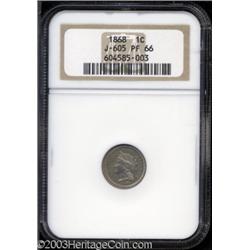 1868 1C One Cent, Judd-605, Pollock-670, R.6, PR66 NGC.