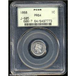 1868 1C One Cent, Judd-608, Pollock-673, R.5, PR64 PCGS.