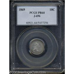 1869 10C Standard Silver Ten Cents, Judd-696, Pollock-775, R.5, PR64 PCGS.