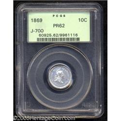 1869 10C Standard Silver Ten Cents, Judd-700, Pollock-779, R.7-8, PR62 PCGS.