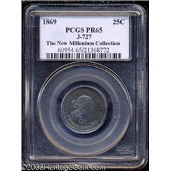 1869 25C Standard Silver Quarter Dollar, Judd-727, Pollock-808, R.5, PR65 PCGS.