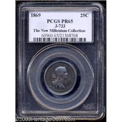 1869 25C Standard Silver Quarter Dollar, Judd-733, Pollock-814, R.5-6, PR65 PCGS.