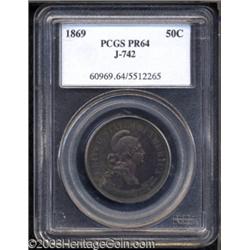 1869 50C Standard Silver Half Dollar, Judd-742, Pollock-823, R.5-6, PR64 PCGS.