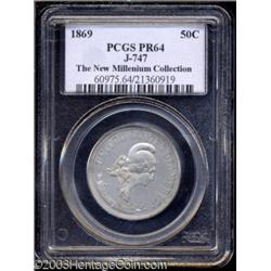 1869 50C Standard Silver Half Dollar, Judd-747, Pollock-829, R.7, PR64 PCGS.