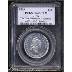 1869 50C Standard Silver Half Dollar, Judd-752, Pollock-835, R.7, PR65 Cameo PCGS.
