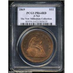 1869 $1 Dollar, Judd-763, Pollock-848, R.7, PR64 Red PCGS.