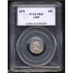 1870 10C Standard Silver Ten Cents, Judd-849, Pollock-956, R.5-6, PR63 PCGS.