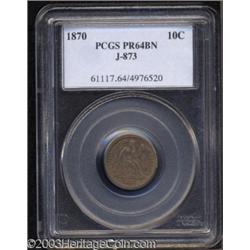 1870 10C Ten Cents, Judd-873, Pollock-970, R.7, PR64 Brown PCGS.