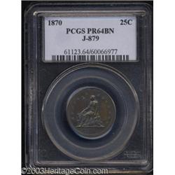 1870 25C Standard Silver Quarter Dollar, Judd-879, Pollock-976, R.7, PR64 Brown PCGS.